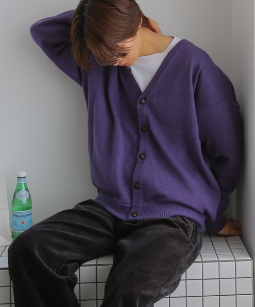 TUTTU（トゥトゥ）の「ルーズシルエットニットカーディガン（ニット/セーター・メンズ・ダークグリーン/ダークブラウン/パープル・M/L）」の3枚目の写真