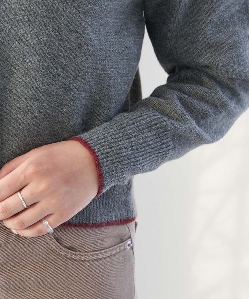 ROPE' PICNIC（ロペピクニック）の「【WEB限定】配色ショート丈カーディガン（カーディガン/ボレロ・レディース・ベージュ系その他/ダークグリーン/グレー・38）」の16枚目の写真