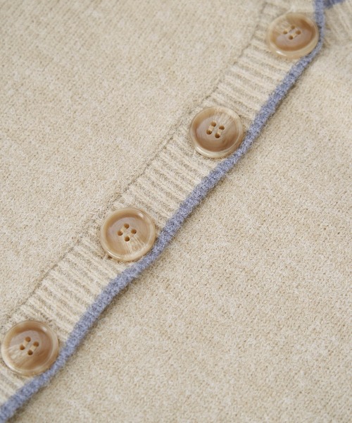 ROPE' PICNIC（ロペピクニック）の「【WEB限定】配色ショート丈カーディガン（カーディガン/ボレロ・レディース・ベージュ系その他/ダークグリーン/グレー・38）」の10枚目の写真