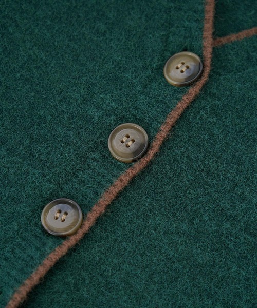 ROPE' PICNIC（ロペピクニック）の「【WEB限定】配色ショート丈カーディガン（カーディガン/ボレロ・レディース・ベージュ系その他/ダークグリーン/グレー・38）」の9枚目の写真