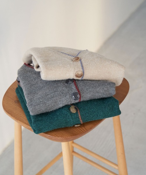 ROPE' PICNIC（ロペピクニック）の「【WEB限定】配色ショート丈カーディガン（カーディガン/ボレロ・レディース・ベージュ系その他/ダークグリーン/グレー・38）」の14枚目の写真