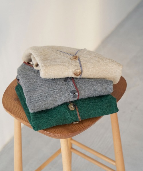 ROPE' PICNIC（ロペピクニック）の「【WEB限定】配色ショート丈カーディガン（カーディガン/ボレロ・レディース・ベージュ系その他/ダークグリーン/グレー・38）」の19枚目の写真