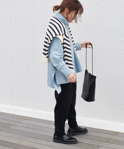 PUAL CE CIN(ピュアルセシン)の「パネルボーダーニットカーディガン(カーディガン/ボレロ・レディース・ブラウン/ブルー/アイボリー・FREE)」の12枚目の写真