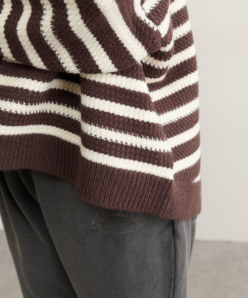 PUAL CE CIN(ピュアルセシン)の「パネルボーダーニットカーディガン(カーディガン/ボレロ・レディース・ブラウン/ブルー/アイボリー・FREE)」の14枚目の写真