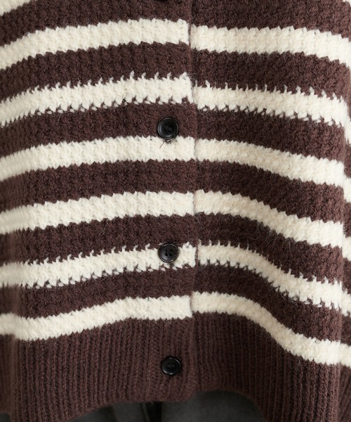 PUAL CE CIN(ピュアルセシン)の「パネルボーダーニットカーディガン(カーディガン/ボレロ・レディース・ブラウン/ブルー/アイボリー・FREE)」の18枚目の写真