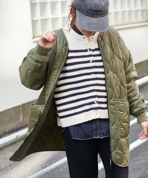 PUAL CE CIN(ピュアルセシン)の「パネルボーダーニットカーディガン(カーディガン/ボレロ・レディース・ブラウン/ブルー/アイボリー・FREE)」の15枚目の写真