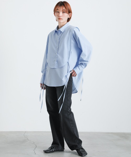 select MOCA（セレクトモカ）の「マルチウェイレイヤードシャツ（シャツ/ブラウス・レディース・オフホワイト/サックスブルー/ペールイエロー・FREE）」の6枚目の写真