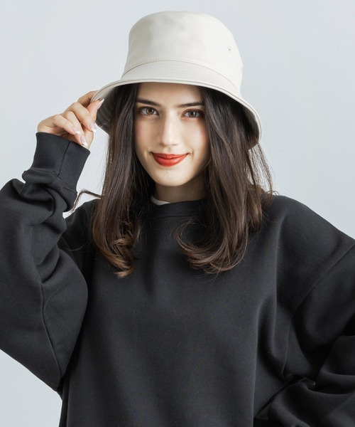 newhattan（ニューハッタン）の「newhattan ニューハッタン フェイクレザーバケットハット（ハット・メンズ・ブラック/ベージュ/ブラウン/チャコール・S/L）」の4枚目の写真