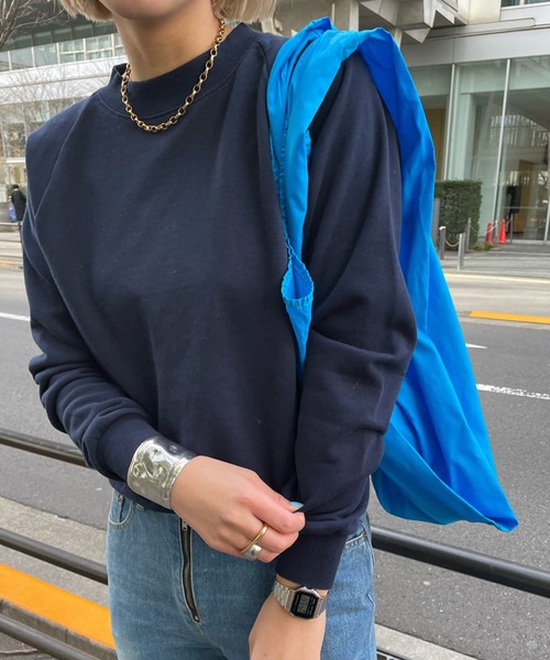 SHENERY（シーナリー）の「オーガニックコットンショート裏毛（スウェット・レディース・ブラウン/サックスブルー/ピンク/アイボリー/ピンク系その他/オフホワイト/ネイビー・FREE）」の4枚目の写真