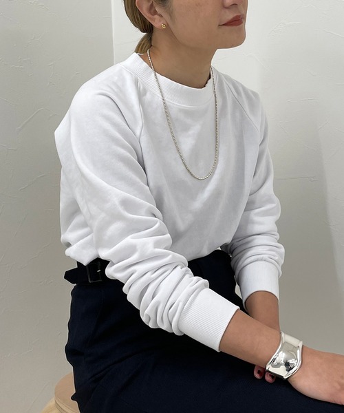 SHENERY（シーナリー）の「オーガニックコットンショート裏毛（スウェット・レディース・ブラウン/サックスブルー/ピンク/アイボリー/ピンク系その他/オフホワイト/ネイビー・FREE）」の2枚目の写真