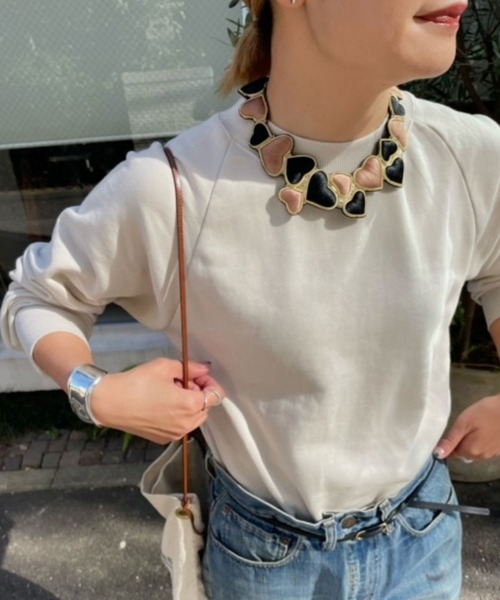 SHENERY（シーナリー）の「オーガニックコットンショート裏毛（スウェット・レディース・ブラウン/サックスブルー/ピンク/アイボリー/ピンク系その他/オフホワイト/ネイビー・FREE）」の3枚目の写真