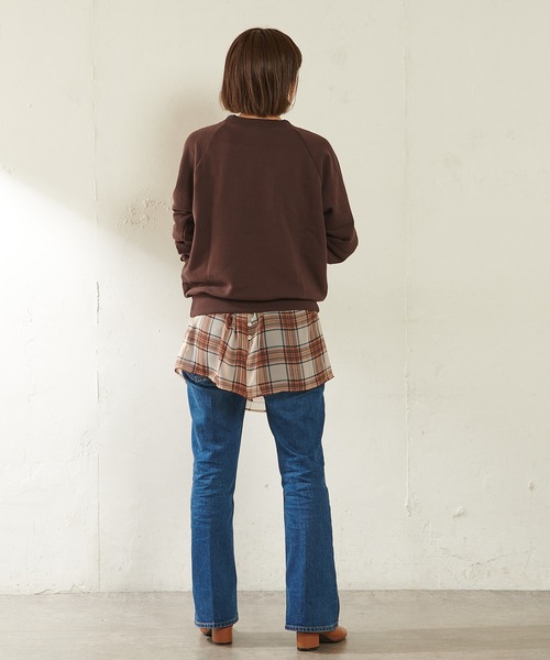 SHENERY（シーナリー）の「オーガニックコットンショート裏毛（スウェット・レディース・ブラウン/サックスブルー/ピンク/アイボリー/ピンク系その他/オフホワイト/ネイビー・FREE）」の8枚目の写真