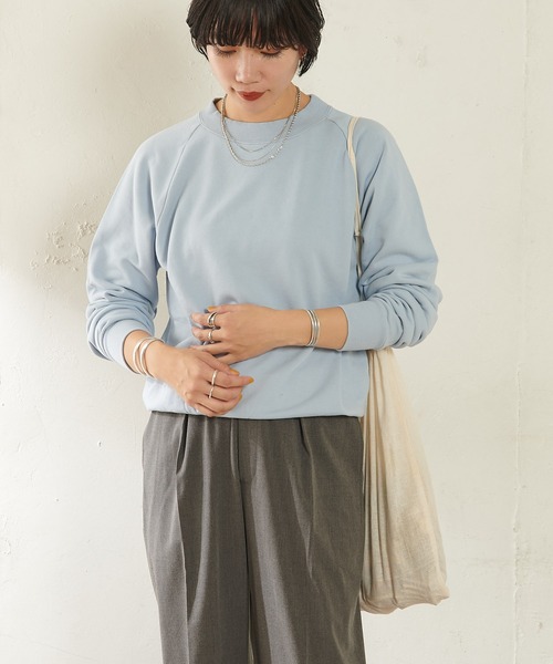 SHENERY（シーナリー）の「オーガニックコットンショート裏毛（スウェット・レディース・ブラウン/サックスブルー/ピンク/アイボリー/ピンク系その他/オフホワイト/ネイビー・FREE）」の15枚目の写真