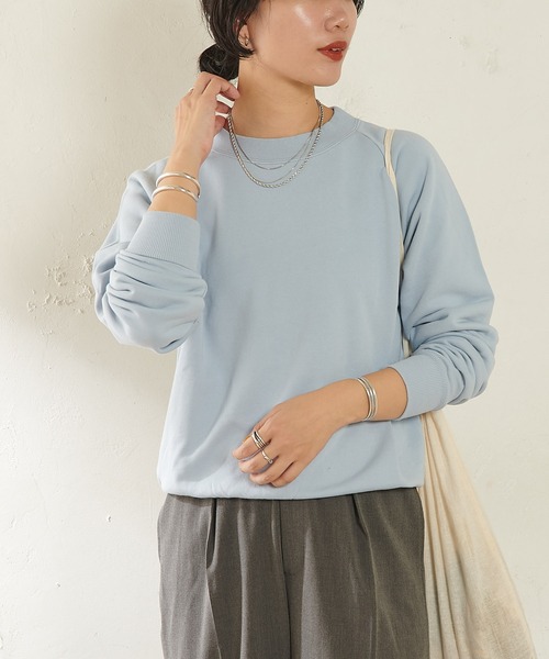 SHENERY（シーナリー）の「オーガニックコットンショート裏毛（スウェット・レディース・ブラウン/サックスブルー/ピンク/アイボリー/ピンク系その他/オフホワイト/ネイビー・FREE）」の13枚目の写真