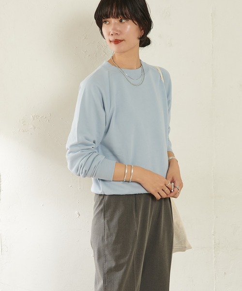 SHENERY（シーナリー）の「オーガニックコットンショート裏毛（スウェット・レディース・ブラウン/サックスブルー/ピンク/アイボリー/ピンク系その他/オフホワイト/ネイビー・FREE）」の16枚目の写真