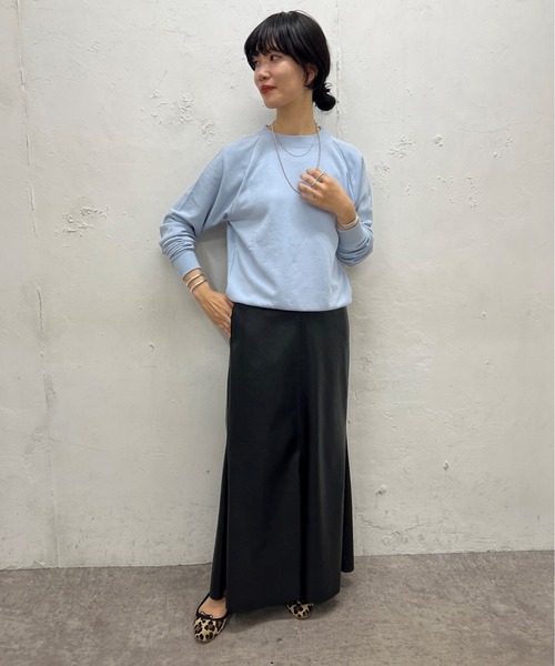 SHENERY（シーナリー）の「オーガニックコットンショート裏毛（スウェット・レディース・ブラウン/サックスブルー/ピンク/アイボリー/ピンク系その他/オフホワイト/ネイビー・FREE）」の19枚目の写真