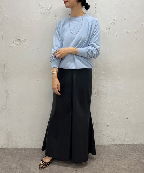 SHENERY（シーナリー）の「オーガニックコットンショート裏毛（スウェット・レディース・ブラウン/サックスブルー/ピンク/アイボリー/ピンク系その他/オフホワイト/ネイビー・FREE）」の18枚目の写真