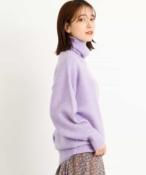 MK MICHEL KLEIN（エムケーミッシェルクラン）の「タートルネック カラーニット/洗える（ニット/セーター・レディース・ホワイト/ライトグレー/ベージュ/オリーブ/グリーン/ラベンダー/レモンイエロー・38）」の6枚目の写真
