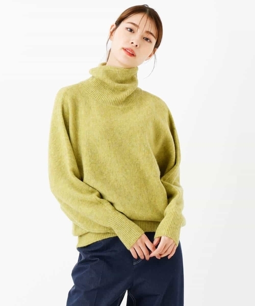 MK MICHEL KLEIN（エムケーミッシェルクラン）の「タートルネック カラーニット/洗える（ニット/セーター・レディース・ホワイト/ライトグレー/ベージュ/オリーブ/グリーン/ラベンダー/レモンイエロー・38）」の19枚目の写真