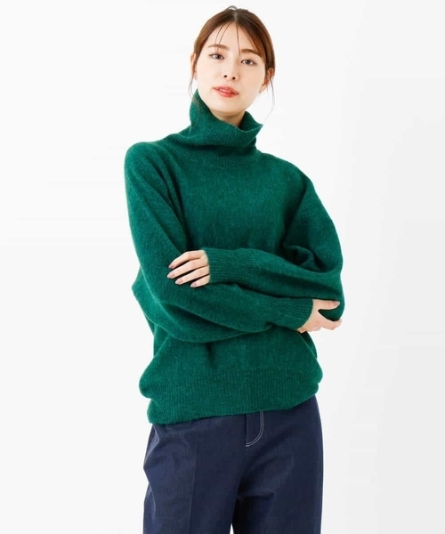 MK MICHEL KLEIN（エムケーミッシェルクラン）の「タートルネック カラーニット/洗える（ニット/セーター・レディース・ホワイト/ライトグレー/ベージュ/オリーブ/グリーン/ラベンダー/レモンイエロー・38）」の18枚目の写真