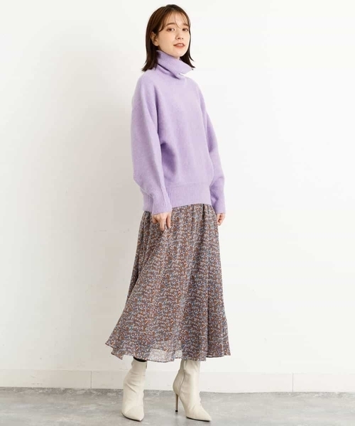 MK MICHEL KLEIN（エムケーミッシェルクラン）の「タートルネック カラーニット/洗える（ニット/セーター・レディース・ホワイト/ライトグレー/ベージュ/オリーブ/グリーン/ラベンダー/レモンイエロー・38）」の22枚目の写真