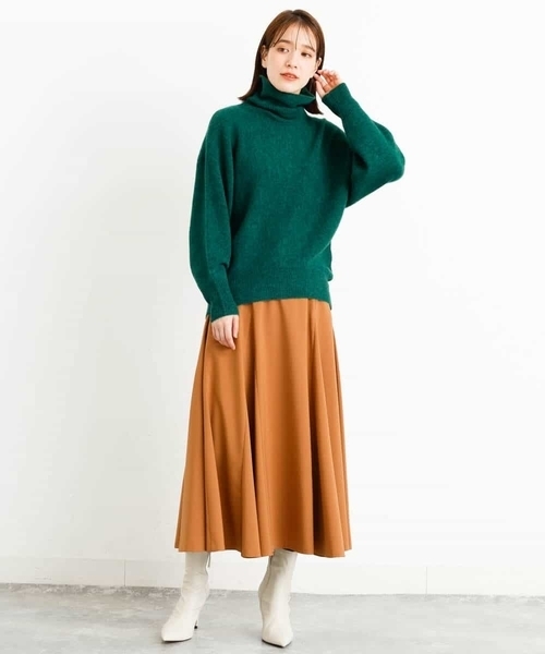 MK MICHEL KLEIN（エムケーミッシェルクラン）の「タートルネック カラーニット/洗える（ニット/セーター・レディース・ホワイト/ライトグレー/ベージュ/オリーブ/グリーン/ラベンダー/レモンイエロー・38）」の16枚目の写真