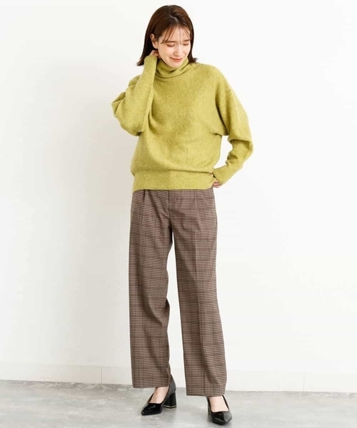 MK MICHEL KLEIN（エムケーミッシェルクラン）の「タートルネック カラーニット/洗える（ニット/セーター・レディース・ホワイト/ライトグレー/ベージュ/オリーブ/グリーン/ラベンダー/レモンイエロー・38）」の12枚目の写真