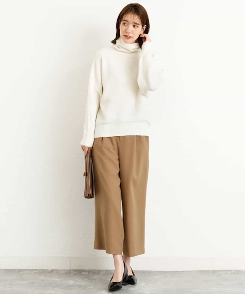 MK MICHEL KLEIN（エムケーミッシェルクラン）の「タートルネック カラーニット/洗える（ニット/セーター・レディース・ホワイト/ライトグレー/ベージュ/オリーブ/グリーン/ラベンダー/レモンイエロー・38）」の10枚目の写真