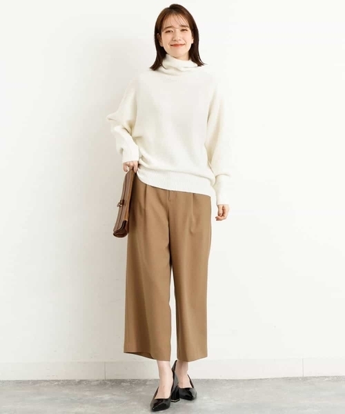 MK MICHEL KLEIN（エムケーミッシェルクラン）の「タートルネック カラーニット/洗える（ニット/セーター・レディース・ホワイト/ライトグレー/ベージュ/オリーブ/グリーン/ラベンダー/レモンイエロー・38）」の8枚目の写真