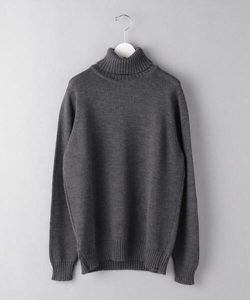 WILLIAM LOCKIE（ウィリアムロッキー）の「＜WILLIAM LOCKIE（ウィリアム ロッキー）＞ メリノ タートル ニット（ニット/セーター・メンズ・ネイビー/グレー・44/40/42）」の2枚目の写真