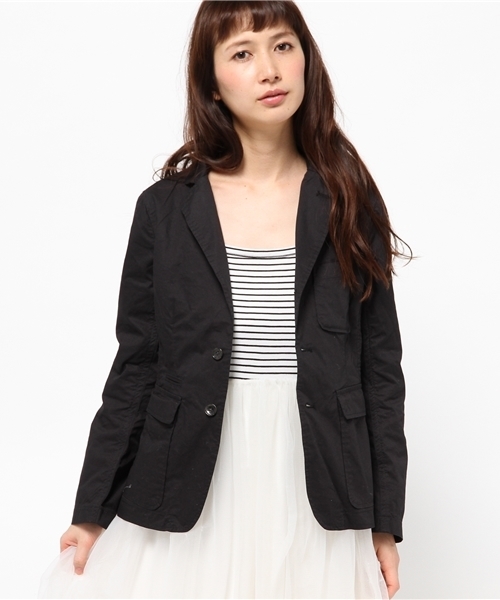 BEAMS BOY（ビームスボーイ）の「BEAMS BOY / SOLID 3ボタン ジャケット（テーラードジャケット・レディース・カーキ/ネイビー・ONE SIZE）」の4枚目の写真