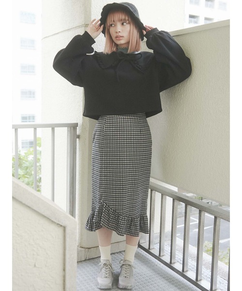 merry jenny（メリージェニー）の「ギンガムマーメイドスカート（スカート・レディース・ブラック/キャメル・FREE）」の8枚目の写真