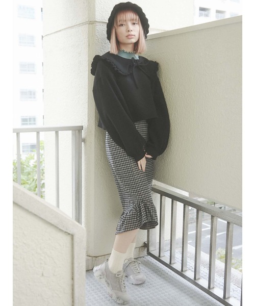 merry jenny（メリージェニー）の「ギンガムマーメイドスカート（スカート・レディース・ブラック/キャメル・FREE）」の9枚目の写真