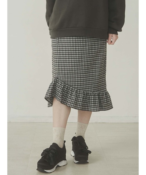merry jenny（メリージェニー）の「ギンガムマーメイドスカート（スカート・レディース・ブラック/キャメル・FREE）」の11枚目の写真