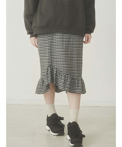 merry jenny（メリージェニー）の「ギンガムマーメイドスカート（スカート・レディース・ブラック/キャメル・FREE）」の12枚目の写真