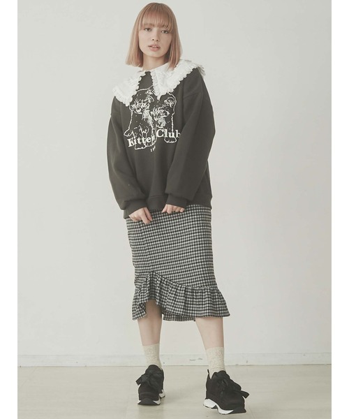 merry jenny（メリージェニー）の「ギンガムマーメイドスカート（スカート・レディース・ブラック/キャメル・FREE）」の15枚目の写真