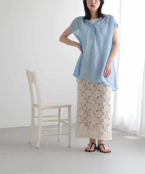 MJUKA.（ミューカ）の「AZUMADAKI DYEING RAMIE SLEEVELESS BLOUSE（シャツ/ブラウス・レディース・ホワイト/ブラック/パープル/サックスブルー・FREE）」の16枚目の写真