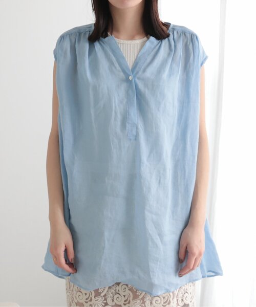MJUKA.（ミューカ）の「AZUMADAKI DYEING RAMIE SLEEVELESS BLOUSE（シャツ/ブラウス・レディース・ホワイト/ブラック/パープル/サックスブルー・FREE）」の17枚目の写真