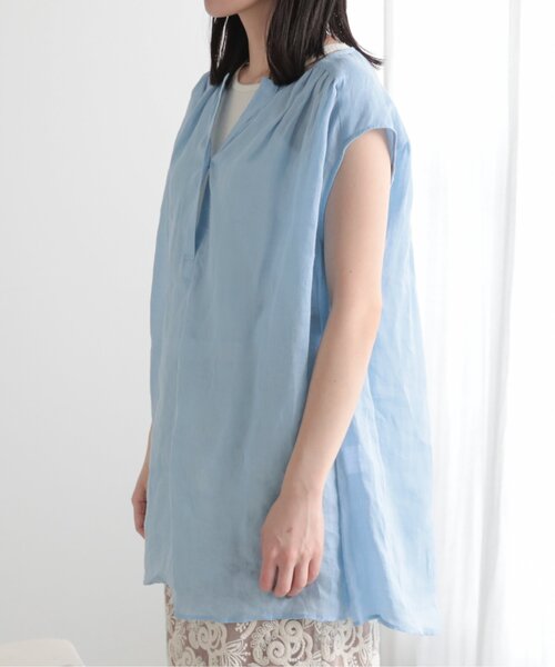 MJUKA.（ミューカ）の「AZUMADAKI DYEING RAMIE SLEEVELESS BLOUSE（シャツ/ブラウス・レディース・ホワイト/ブラック/パープル/サックスブルー・FREE）」の18枚目の写真