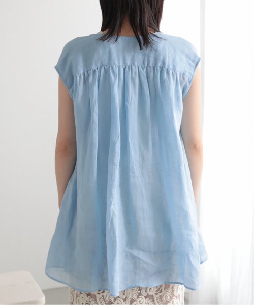 MJUKA.（ミューカ）の「AZUMADAKI DYEING RAMIE SLEEVELESS BLOUSE（シャツ/ブラウス・レディース・ホワイト/ブラック/パープル/サックスブルー・FREE）」の19枚目の写真