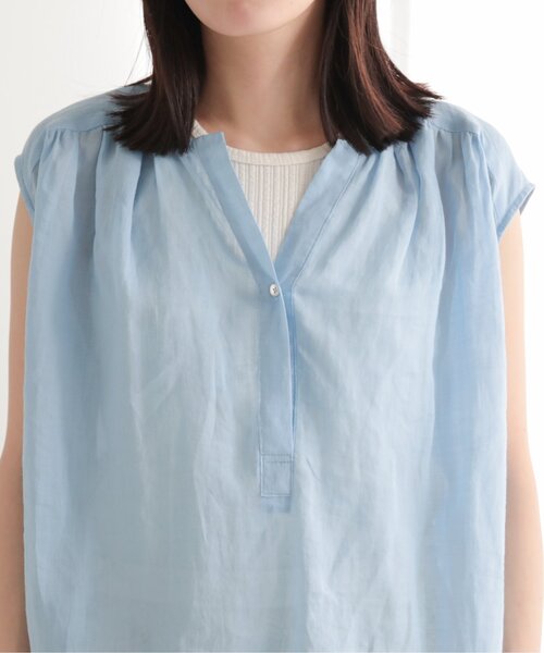 MJUKA.（ミューカ）の「AZUMADAKI DYEING RAMIE SLEEVELESS BLOUSE（シャツ/ブラウス・レディース・ホワイト/ブラック/パープル/サックスブルー・FREE）」の21枚目の写真