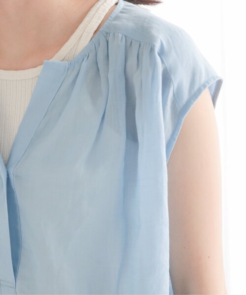 MJUKA.（ミューカ）の「AZUMADAKI DYEING RAMIE SLEEVELESS BLOUSE（シャツ/ブラウス・レディース・ホワイト/ブラック/パープル/サックスブルー・FREE）」の22枚目の写真