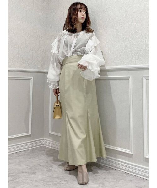 dazzlin（ダズリン）の「スリーブプリーツブラウス（シャツ/ブラウス・レディース・パープル/オフホワイト/イエロー・FREE）」の10枚目の写真