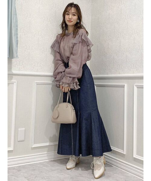 dazzlin（ダズリン）の「スリーブプリーツブラウス（シャツ/ブラウス・レディース・パープル/オフホワイト/イエロー・FREE）」の14枚目の写真