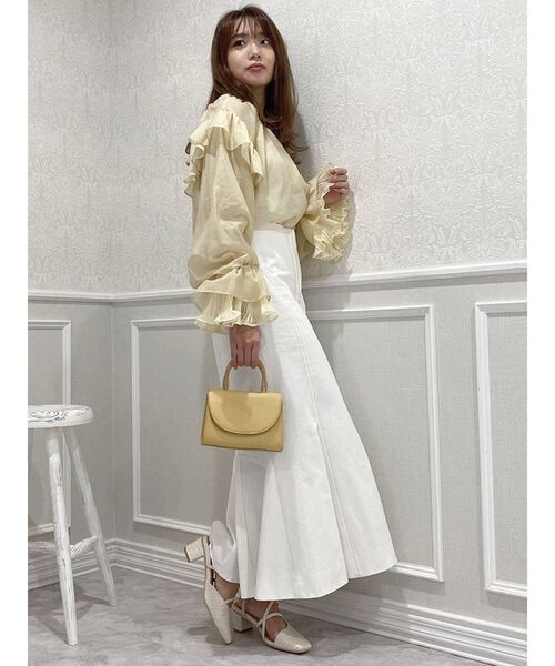 dazzlin（ダズリン）の「スリーブプリーツブラウス（シャツ/ブラウス・レディース・パープル/オフホワイト/イエロー・FREE）」の21枚目の写真