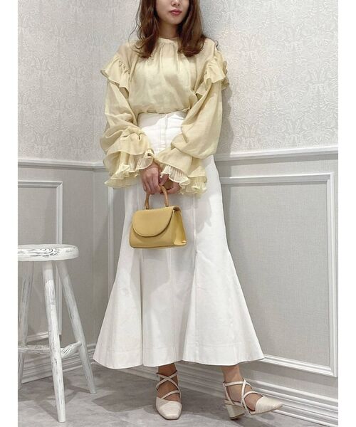 dazzlin（ダズリン）の「スリーブプリーツブラウス（シャツ/ブラウス・レディース・パープル/オフホワイト/イエロー・FREE）」の22枚目の写真