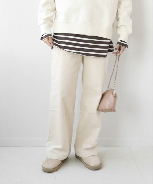 JOURNAL STANDARD relume(ジャーナルスタンダード レリューム)の「ストレッチコーデュロイストレートパンツ◆(その他パンツ・レディース・チャコールグレー/ライトグリーン/アイボリー・36/38/40)」の2枚目の写真