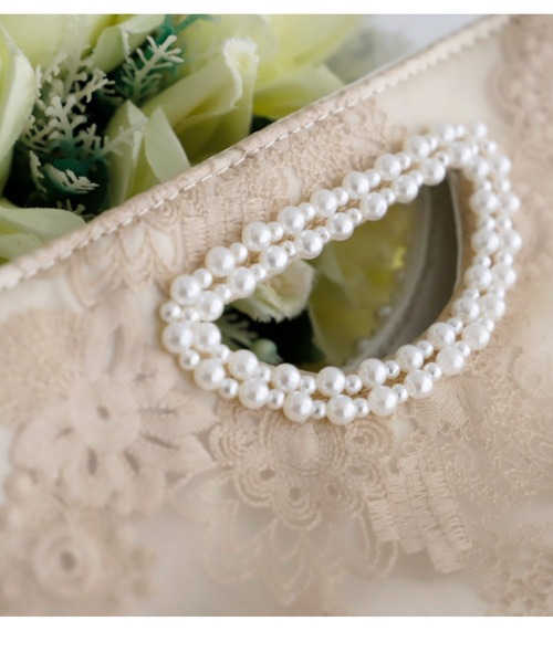 Cupid Heart（キューピッドハート）の「【Cupid Heart】結婚式バッグ　くり手ハンドルレースクラッチバッグ（クラッチバッグ・レディース・ベージュ/グレー・MEDIUM）」の15枚目の写真
