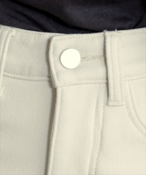 DAY CLOSET（デイ クローゼット）の「レディース 裏起毛ハイウエストストレッチデニムパンツ（デニムパンツ・レディース・ブラウン/アイボリー・S/M/L/2XL/XL/4XL/3XL）」の8枚目の写真