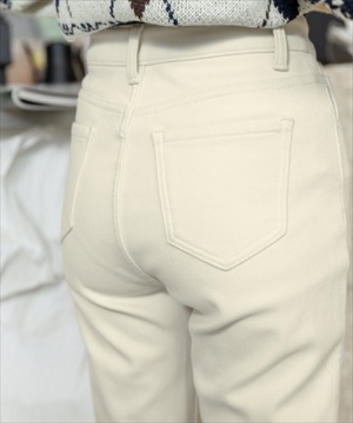 DAY CLOSET（デイ クローゼット）の「レディース 裏起毛ハイウエストストレッチデニムパンツ（デニムパンツ・レディース・ブラウン/アイボリー・S/M/L/2XL/XL/4XL/3XL）」の10枚目の写真